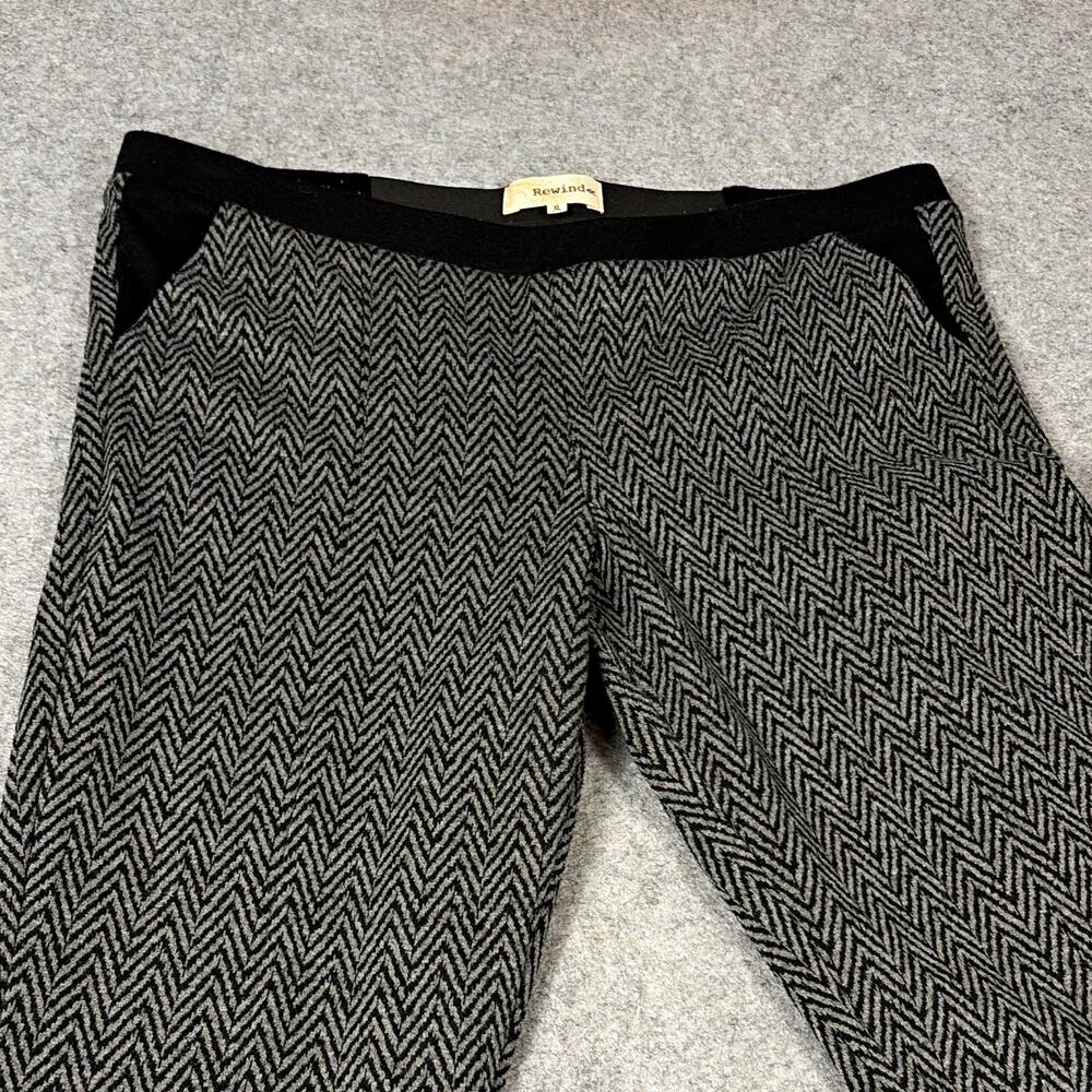 Rewind Gray Black Herringbone Straight Leg Flat Front Dress Pants Women's XL